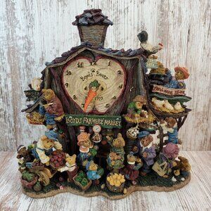 Boyds Bears Danbury Mint Farmers Market Collector Apple Shaped Clock Retired